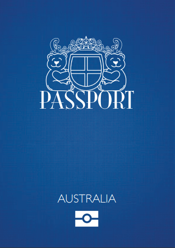 Teddy Bear Passport Australia Blue