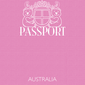 Teddy Bear Passport Australia Pink