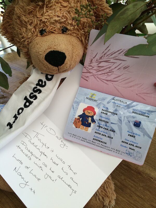 Teddy Bear Passport Personal Message